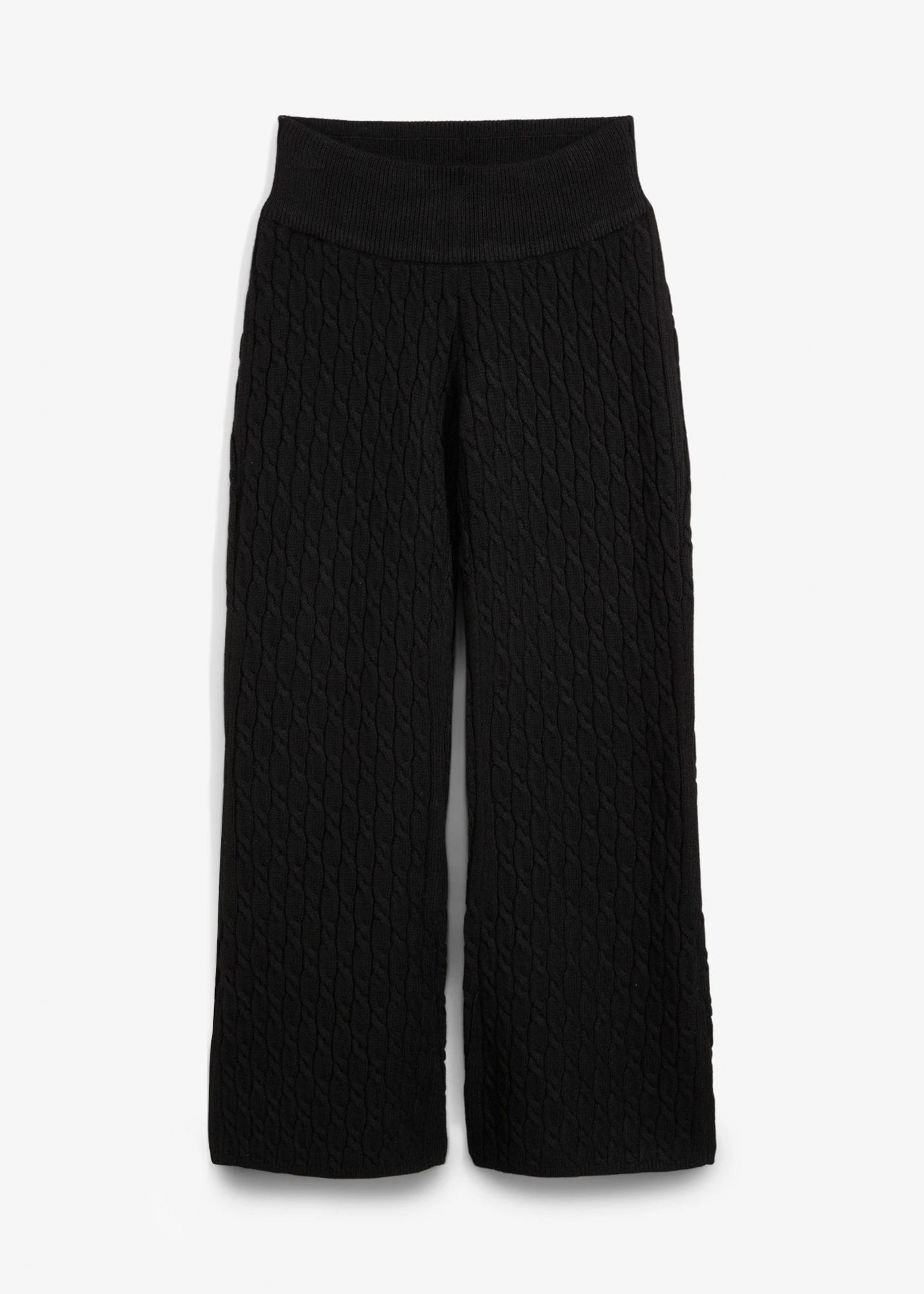 Pletené kalhoty s copánkovým vzorem • černá • bonprix obchod