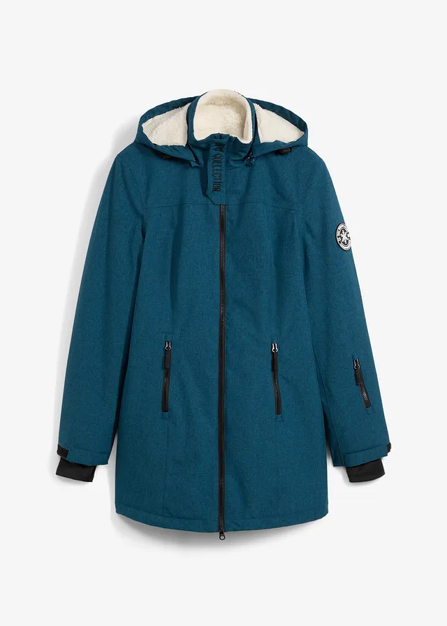 Lange outdoor jas met teddyfleece, waterdicht