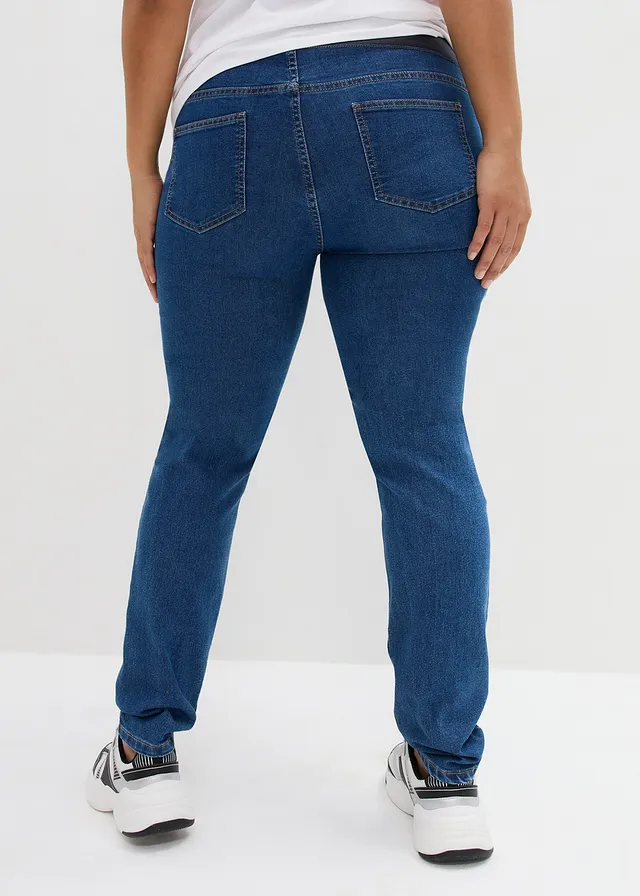 Lot de 2 jeggings de grossesse en coton majoritaire, Skinny, Couleur: bleu stone/noir stone