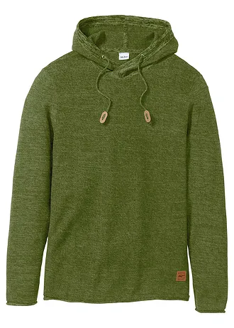 Hoodie van zachte katoenmix • groen gemêleerd • bonprix online shop