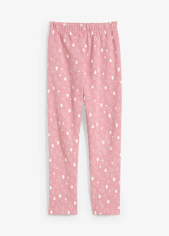 Legging thermique 100% coton, Couleur: rose/écru