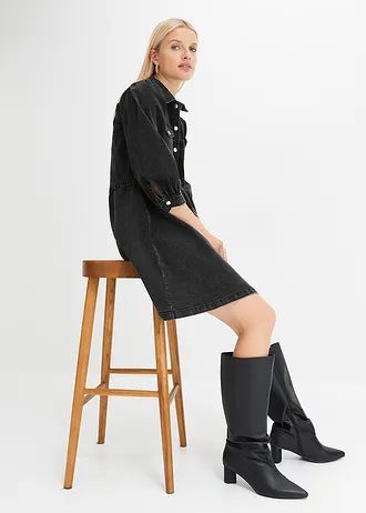 Džínové šaty • černý denim • bonprix obchod