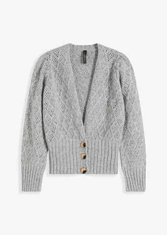 Fijngebreid vest • lichtgrijs gemêleerd • bonprix online shop