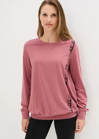 Losjes vallend sportshirt, lange mouw, Kleur: soft bessen