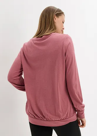Losjes vallend sportshirt, lange mouw, Kleur: soft bessen