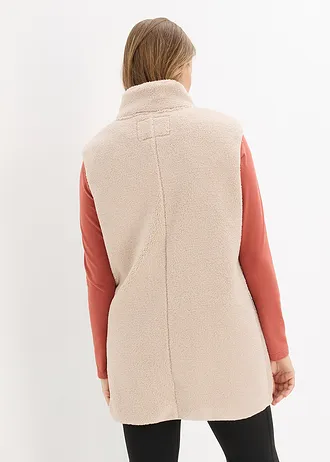 Vesta z medvídkového flísu • kamenná šedá • bonprix obchod