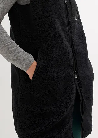 Vesta z medvídkového flísu • černá • bonprix obchod