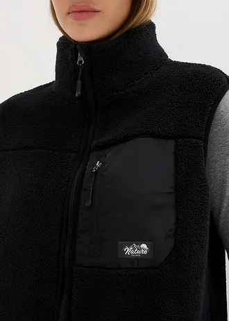 Vesta z medvídkového flísu • černá • bonprix obchod