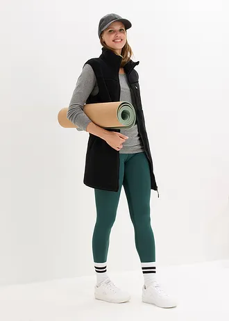 Bodywarmer van teddy fleece, Kleur: zwart