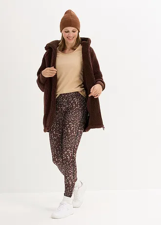 Bunda z plyšového flísu, barva: hnědá terakota