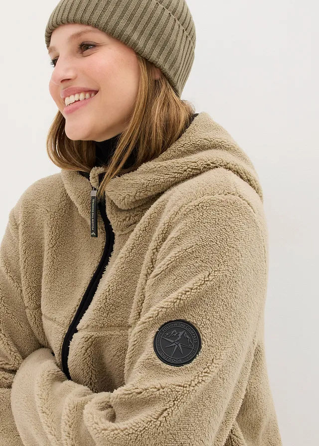 Veste en maille sherpa à capuche • new kaki • product-page.page-title-suffix