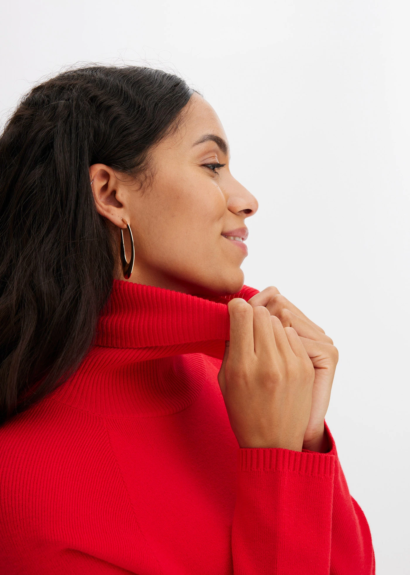 Dlouhý svetr s rozparkem • rajská červená • bonprix obchod