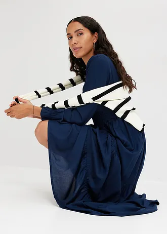 Robe longue avec dentelle • bleu foncé • Boutique bonprix