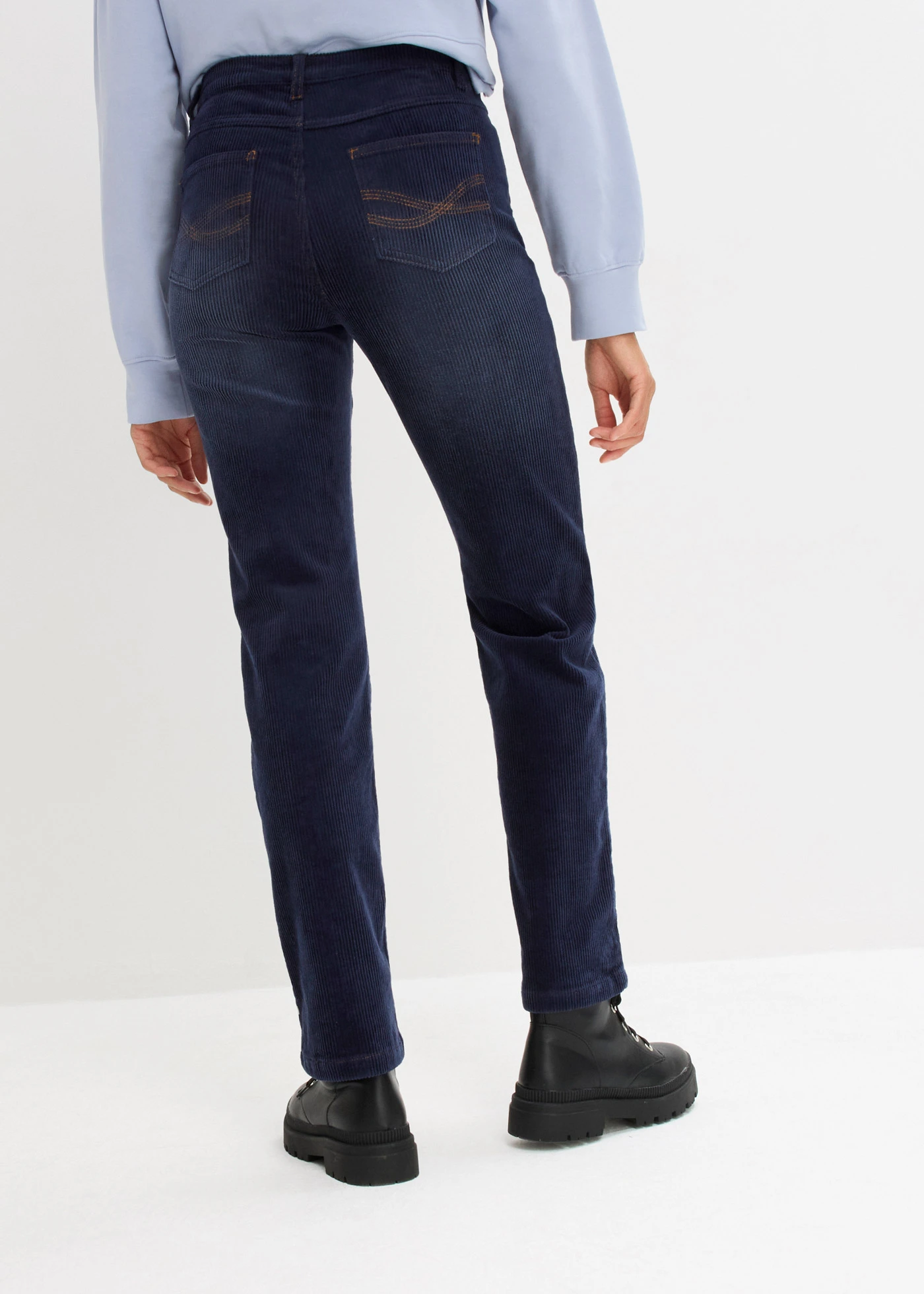 Stretch corduroy broek van een katoenmix • donkerblauw • bonprix online shop