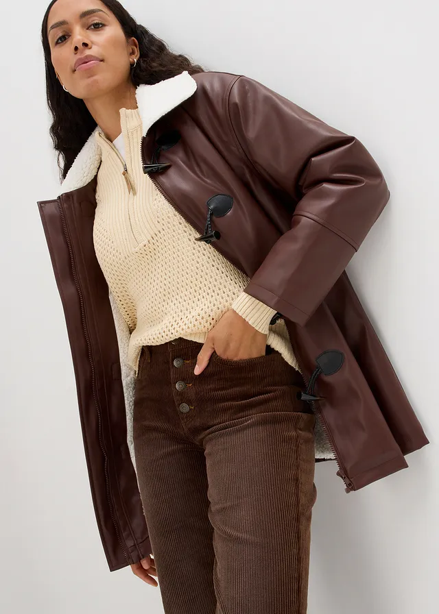 Stretch corduroy broek, straight • bruin • product-page.page-title-suffix