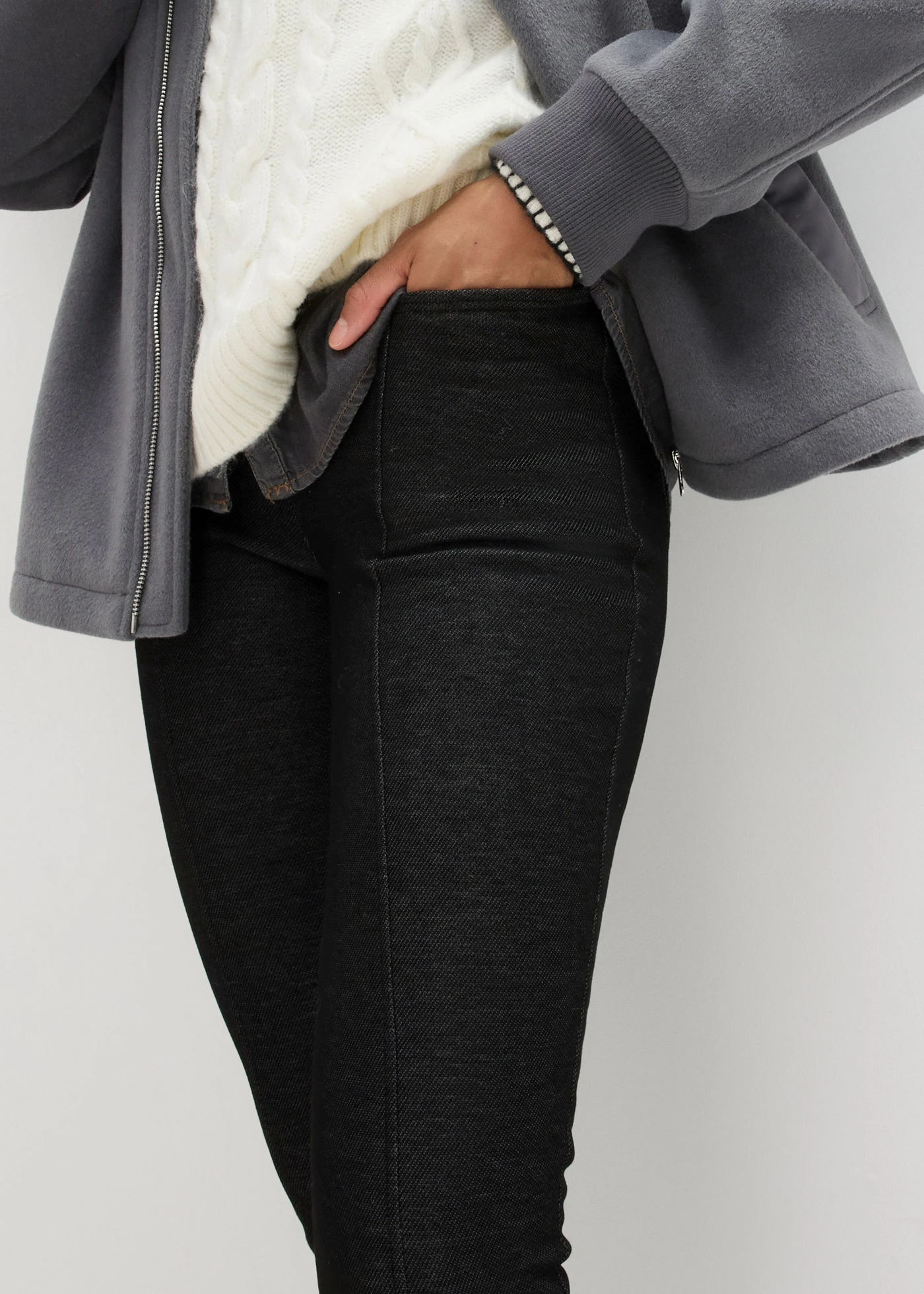 Termo pohodlné legíny v džínovém vzhledu • černá used • bonprix obchod