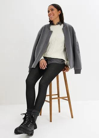 Termo pohodlné legíny v džínovém vzhledu • černá used • bonprix obchod