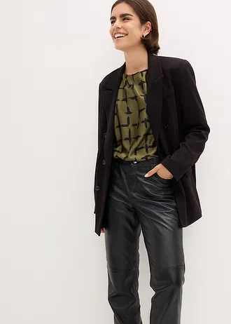 Tuniková halenka s netopýřími rukávy • tmavě olivová + černá • bonprix obchod