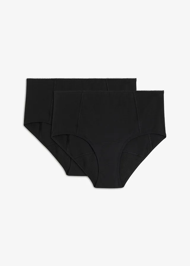 Set de 2 chiloți panty maxi cu bumbac bio pentru menstruație, absorbție medie