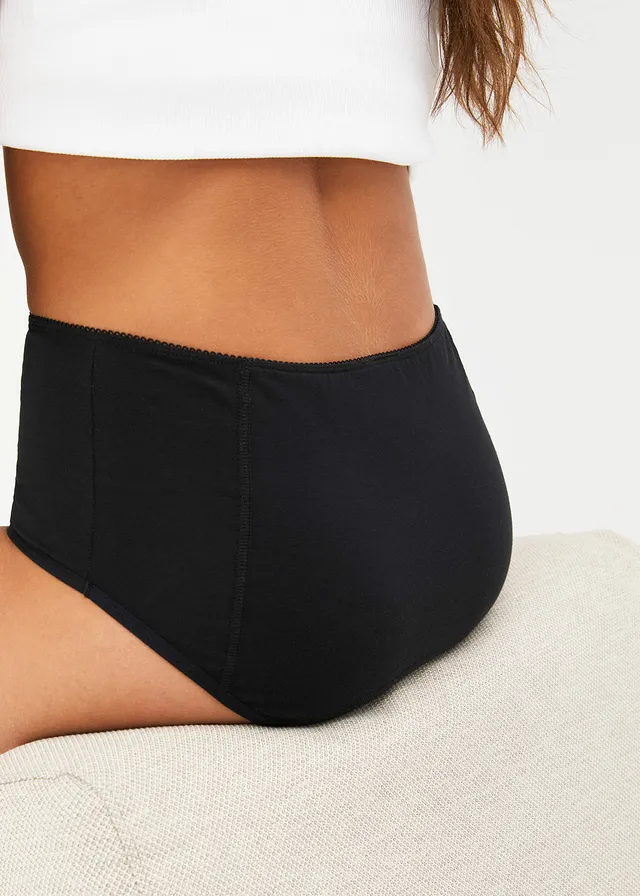 Menstruatie maxi hipster, medium flow (set van 2) • zwart • bonprix online shop