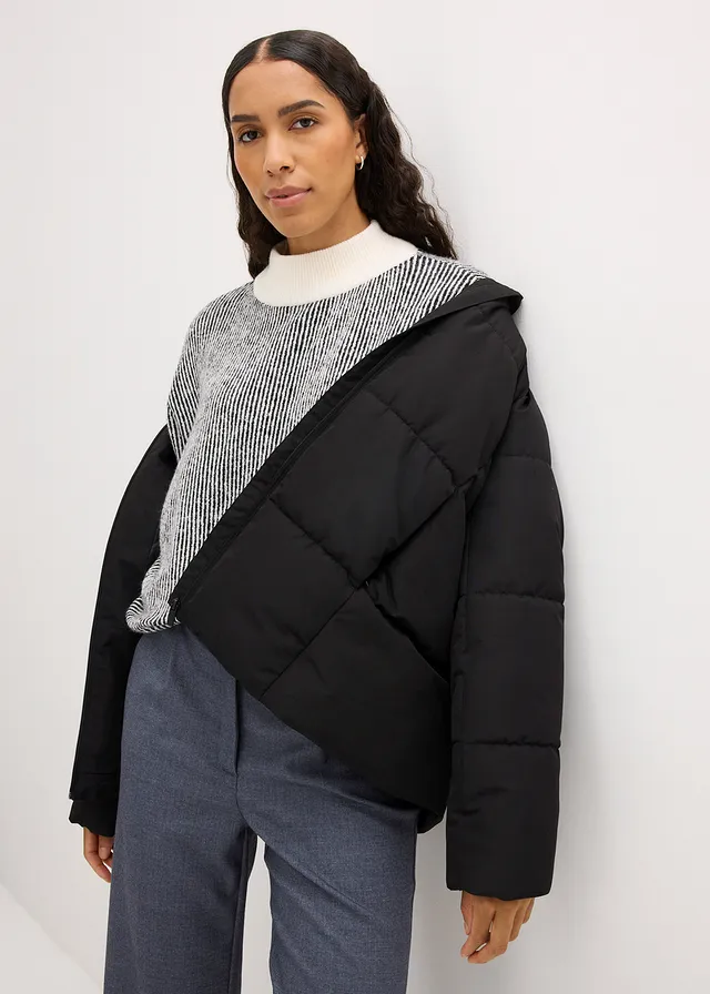 Dames crop korte jas Cropped puffer mode jassen voor dames warme winter lichtgewicht jas met lange mouwen en volledige ritssluiting korte gezwollen donsjack jas (Black M Dames crop korte jas Cropped puffer mode jassen voor dames warme winter lichtgewicht jas met lange mouwen en volledige ritssluiting korte gezwollen donsjack jas (Black M