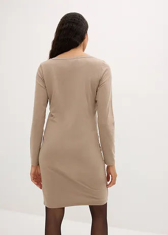 Jersey jurk van viscose (set van 2) • taupe+zwart • bonprix online shop