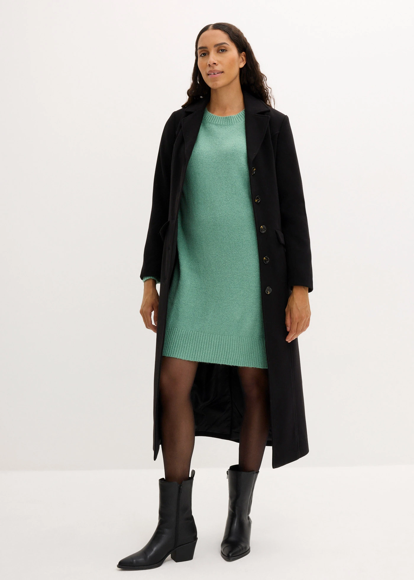 Oversized pletené šaty • šalvějově zelená • bonprix obchod