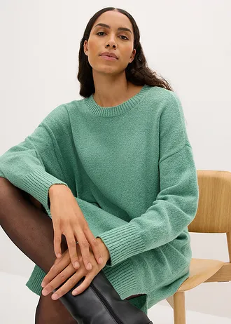 Oversized pletené šaty • šalvějově zelená • bonprix obchod