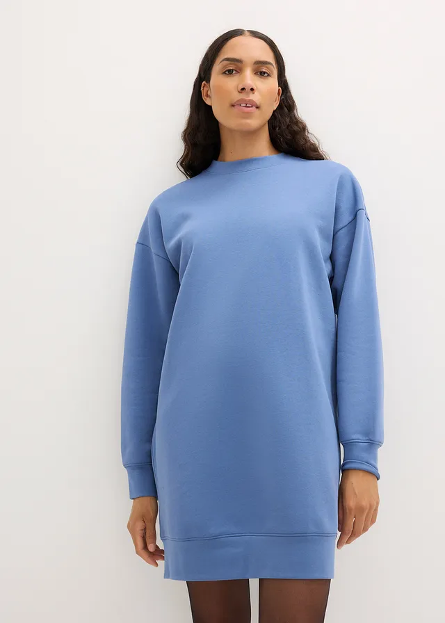 Robe oversize en molleton, Couleur: bleu jean