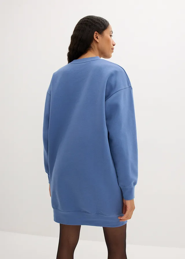 Robe oversize en molleton, Couleur: bleu jean