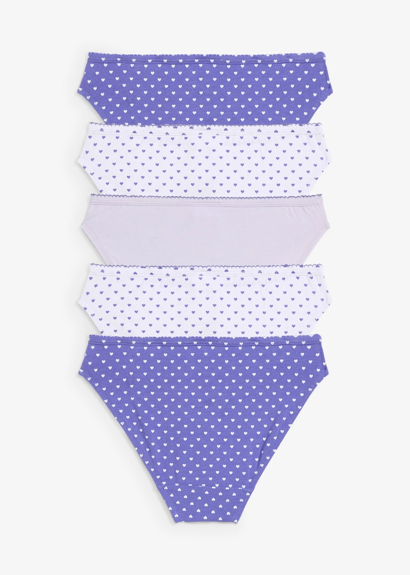 Meisjes slip (set van 5) • blauwviolet+parelmoerviolet+wit • bonprix online shop