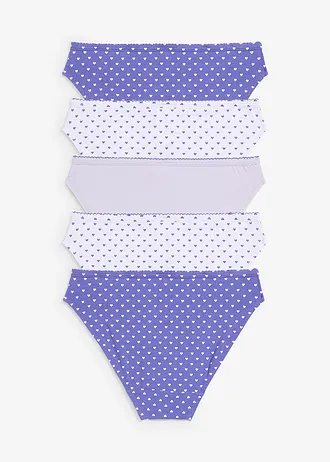 Meisjes slip (set van 5) • blauwviolet+parelmoerviolet+wit • bonprix online shop