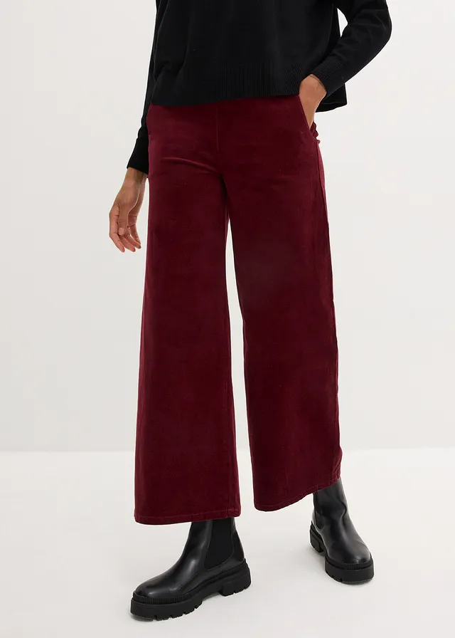Pantalon en velours côtelé, taille haute élastiquée • prune foncé • product-page.page-title-suffix