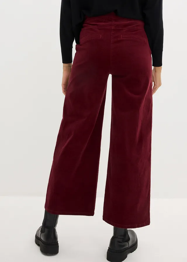Pantalon en velours côtelé, taille haute élastiquée • prune foncé • product-page.page-title-suffix