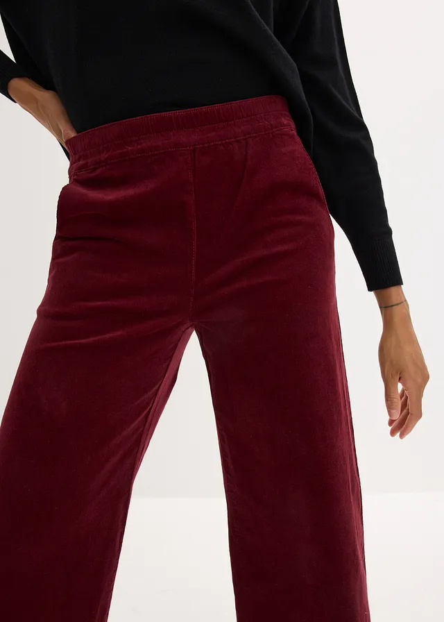 Pantalon en velours côtelé, taille haute élastiquée • prune foncé • product-page.page-title-suffix