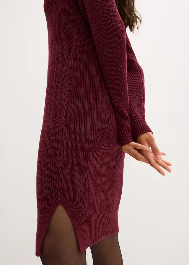 Robe oversize en maille côtelée • prune foncé • product-page.page-title-suffix