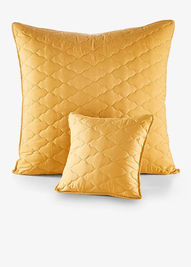 Lot de 2 housses de coussin matelassées • jaune moutarde • Boutique bonprix