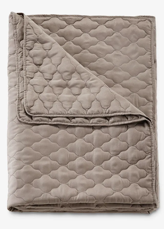 Sprei met stiksels • taupe • bonprix online shop