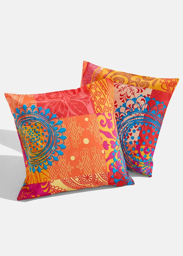 Kussenhoes met patchworkprint (set van 2)