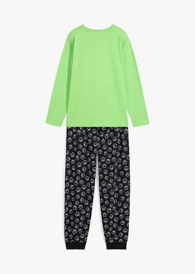 Pyjama 100% coton (ens. 2 pces) • vert fluo/noir imprimé • product-page.page-title-suffix