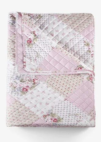 Přehoz na postel s motivem růží, barva: růžová