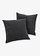 Lot de 2 housses de coussin aspect lin, Couleur: gris