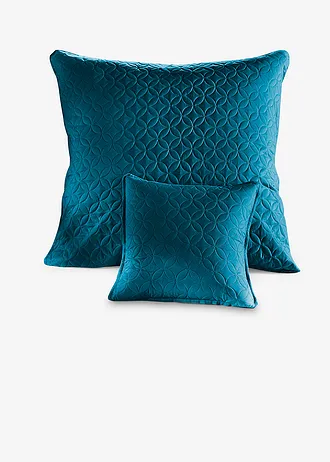 Lot de 2 housses de coussin avec surpiqûres • pétrole • Boutique bonprix