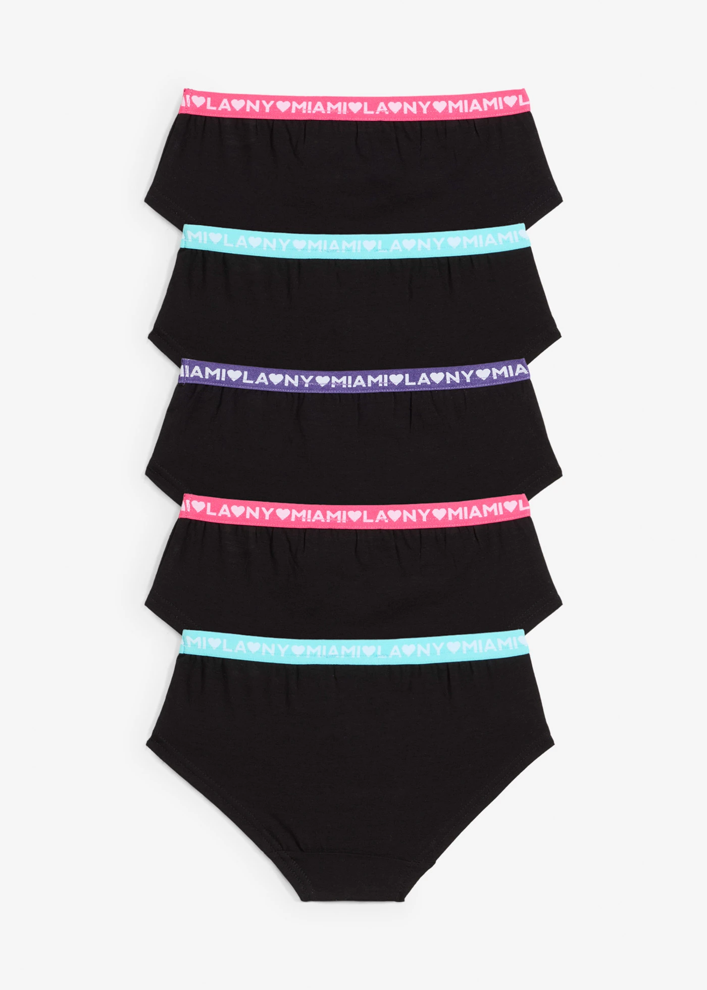 Bokové kalhotky s měkkou organickou bavlnou (5 ks v balení) • černá • bonprix obchod