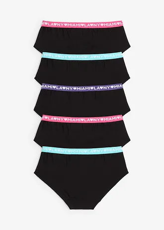 Bokové kalhotky s měkkou organickou bavlnou (5 ks v balení) • černá • bonprix obchod