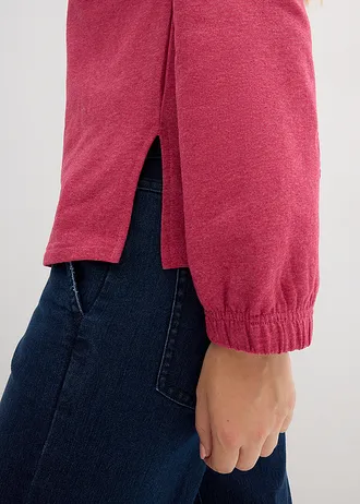 Sweater met grote schipperskraag, lange mouw • bessenpink • bonprix online shop