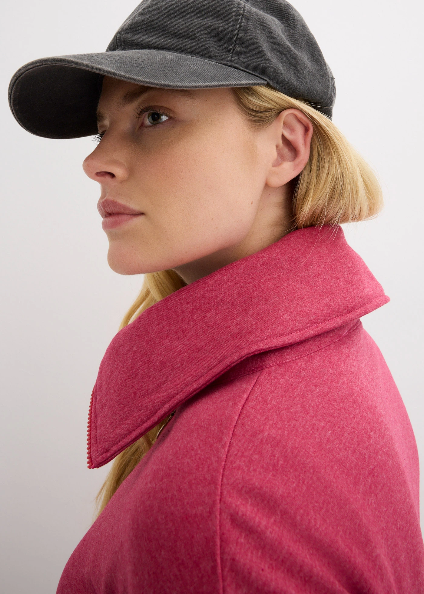 Sweater met grote schipperskraag, lange mouw • bessenpink • bonprix online shop