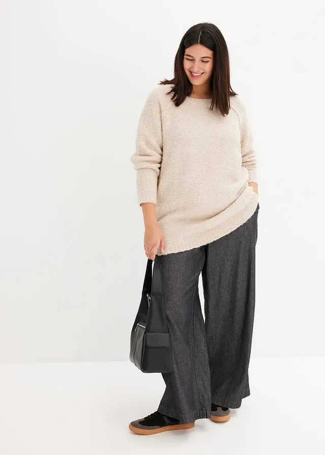 Džíny Wide Leg, High Waist, barva: černý denim