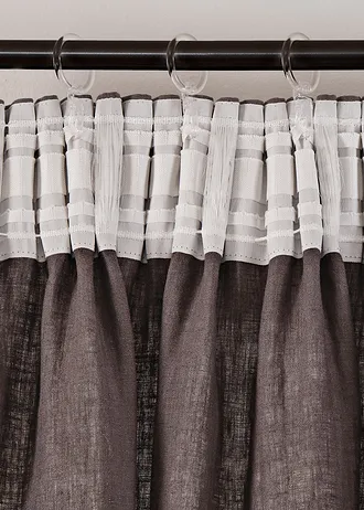 Lněný závěs (1 ks) • šedá • bonprix obchod