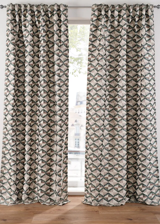 Draperie jacquard cu print grafic